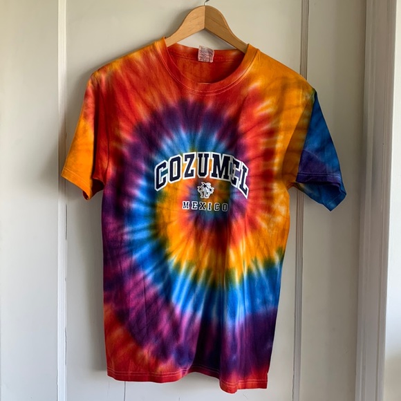 NWOT Cozumel, Mexico, tie-dye T-shirt size medium, 100% cotton, heavy weight - Picture 1 of 5
